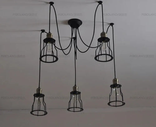 lustre rétro nordique vintage réglable design art spider - vue 5 sur 5
