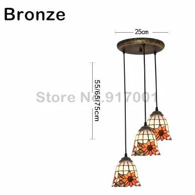 3 Heads Colorful Glass LED Pendant Lamps Light,Bedroom Suspension Hanging Ceiling Lamp - vue 28 sur 30