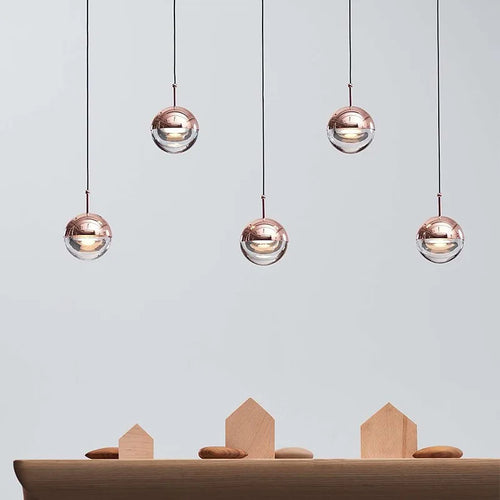 suspension led moderne nordique seeddesign dora en verre pour loft industriel - vue 2 sur 8