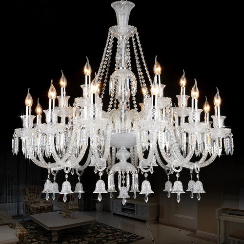 lustre en cristal moderne avec éclairage led design élégant - vue 4 sur 14