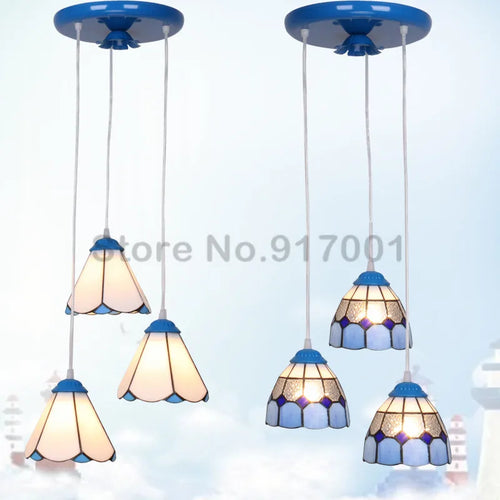 3 Heads Colorful Glass LED Pendant Lamps Light,Bedroom Suspension Hanging Ceiling Lamp - vue 5 sur 30
