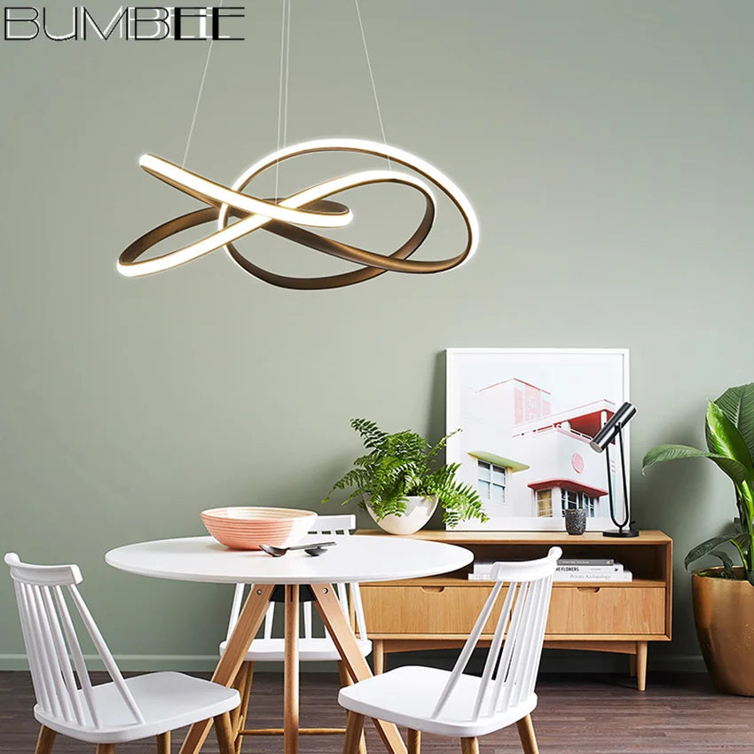 lustre à led moderne pour décoration intérieure élégante - vue 4 sur 8
