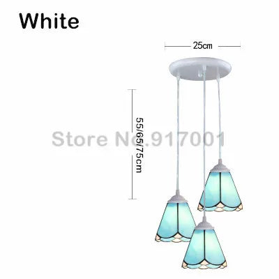 3 Heads Colorful Glass LED Pendant Lamps Light,Bedroom Suspension Hanging Ceiling Lamp - vue 19 sur 30