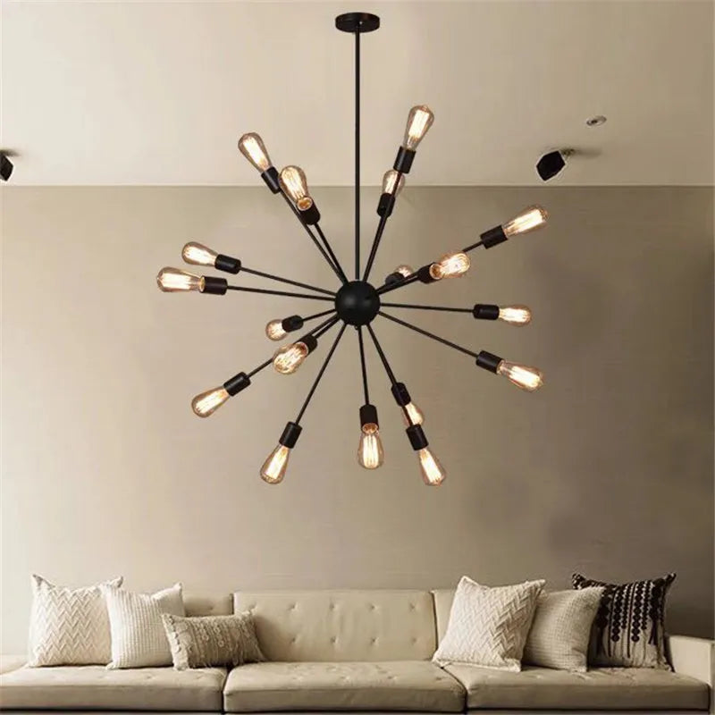 lustre industriel rétro led gzmj avec multiples têtes - vue 6 sur 6