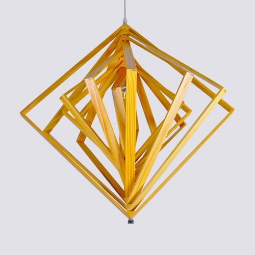 suspension luminaire carré rotatif en bois gzmj pour la maison - vue 2 sur 6