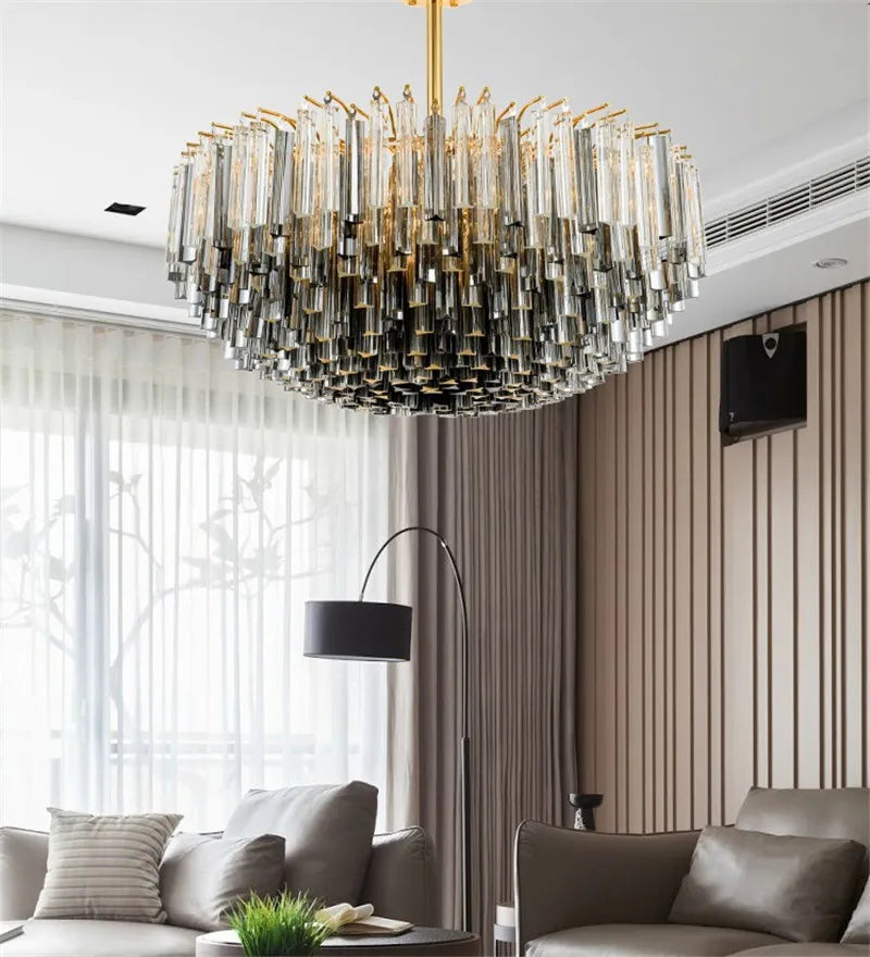lustre en verre cristal design post-moderne pour décoration intérieure - vue 3 sur 6