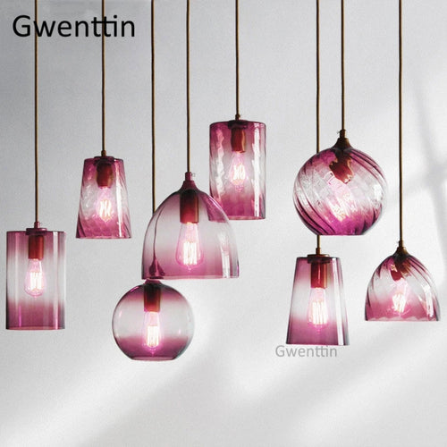 suspension moderne en verre teinté pour décoration intérieure - vue 2 sur 22