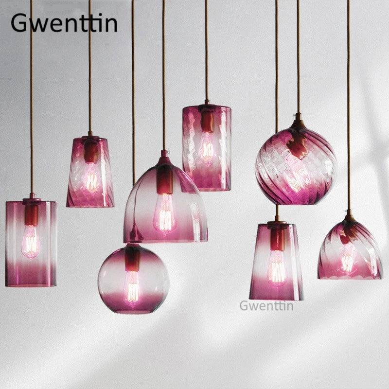 suspension moderne en verre teinté pour décoration intérieure - vue 1 sur 22