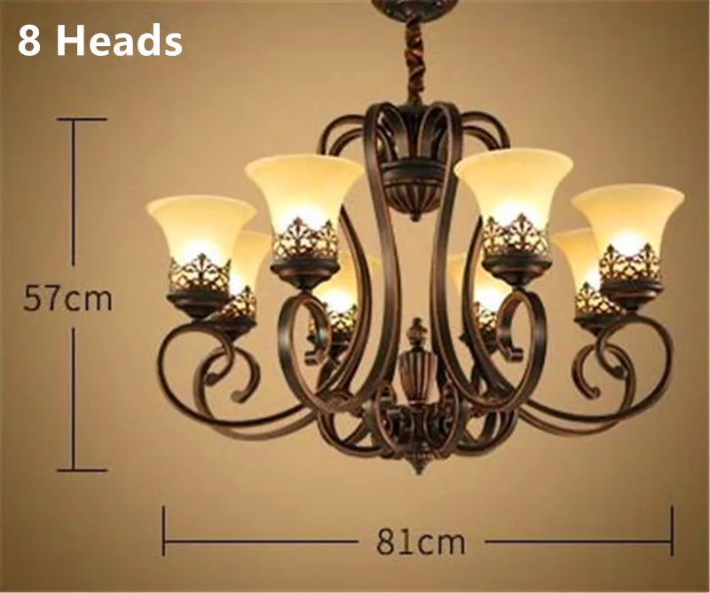 lustre en métal vintage style européen rétro pour éclairage intérieur - vue 9 sur 11