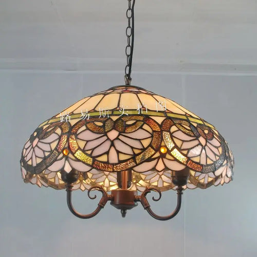 lustre en verre en forme de cœur style tiffany rétro pour restaurant - vue 6 sur 7