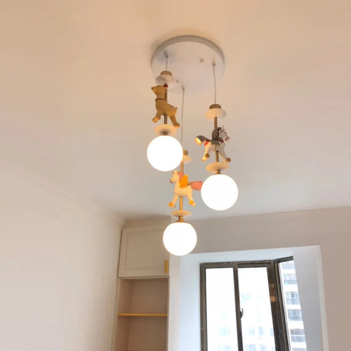 lampe de chevet suspendue en bois moderne pour enfants - vue 2 sur 13