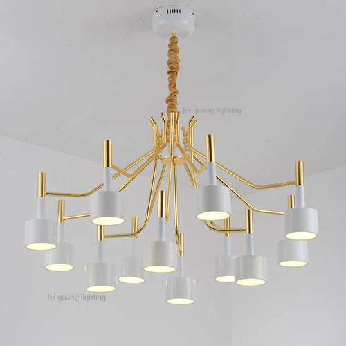 lustre noir postmoderne en métal pour cafés et restaurants - vue 3 sur 10