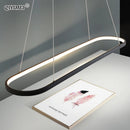 suspension led moderne rectangulaire avec télécommande lampara