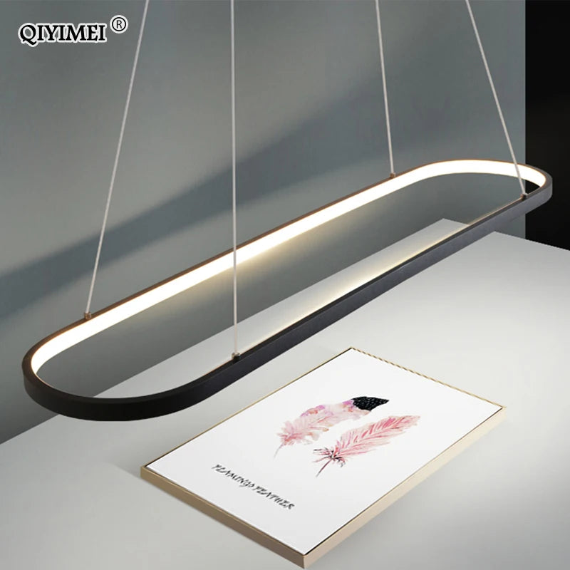 suspension led moderne rectangulaire avec télécommande lampara - vue 4 sur 12