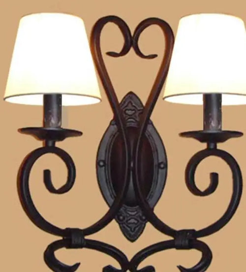 applique murale antique en métal avec miroir décoratif - vue 9 sur 12