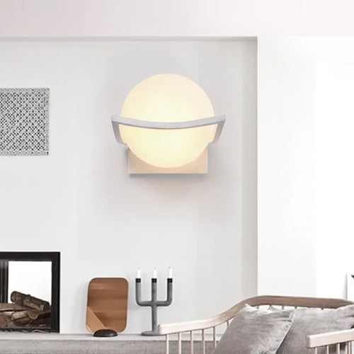 Applique Murale Led Chaude Boule de verre Nordique Moderne Simple Wandlamp Salon Chevet Chambre Salle De Bain Lumière - vue 5 sur 7