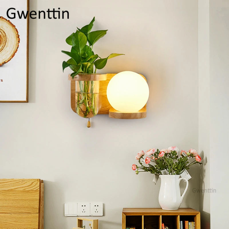 applique murale en bois et verre moderne à led à monter soi-même - vue 3 sur 14