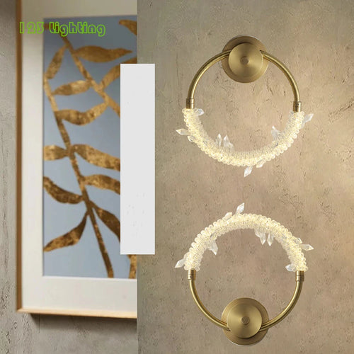 applique murale led cristal et cuivre décorative pour intérieur - vue 5 sur 6