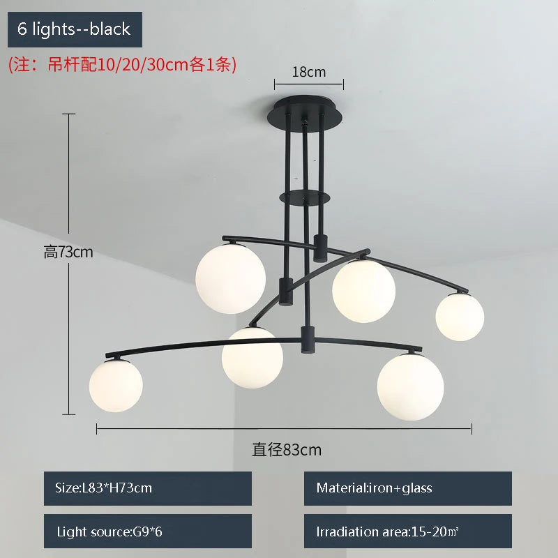 suspension moderne en métal et verre pour intérieur - vue 17 sur 18