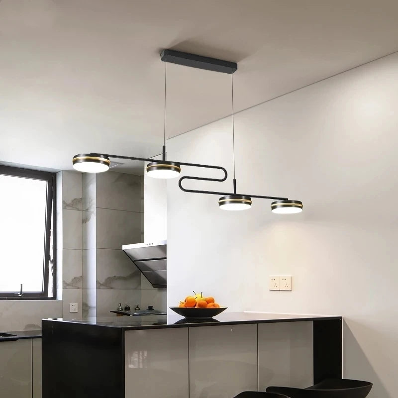 lustre moderne à LED avec télécommande pour décoration intérieure - vue 3 sur 8