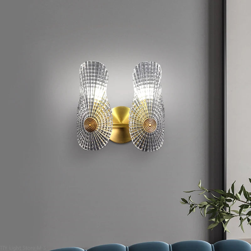 applique murale led design ailes dorées de luxe moderne - vue 3 sur 9