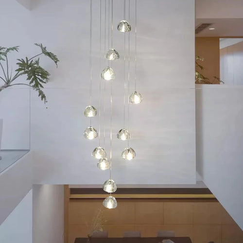 lustre led moderne en cristal design élégant pour espaces raffinés - vue 3 sur 15