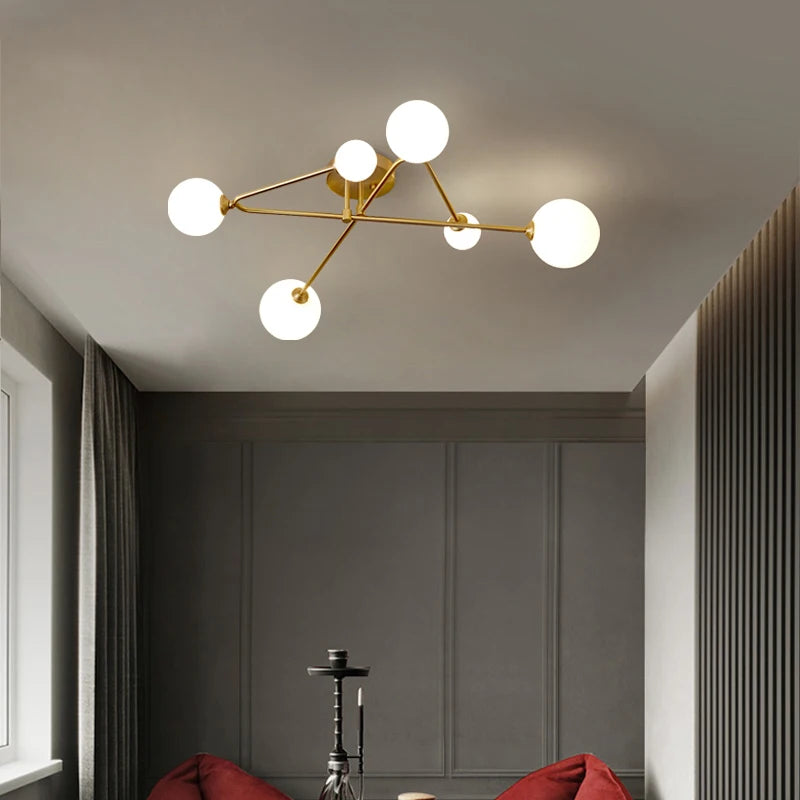 lustre moderne en verre pour un éclairage élégant et tendance - vue 3 sur 9