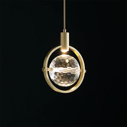 suspension LED en cristal design nordique luxueux - vue 2 sur 8