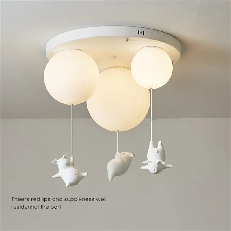 plafonnier led cochon volant pour décoration enfants - vue 1 sur 16