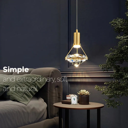 lustre personnalisable postmoderne en cristal avec led - vue 4 sur 10