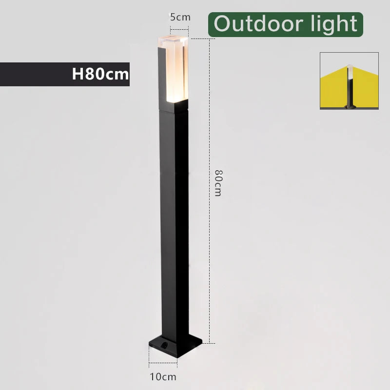 Lampe à gazon moderne lumière extérieure en aluminium étanche à l'eau porche jardin IP54 lampe à gazon extérieure maison cour décor paysage lumières - vue 10 sur 10