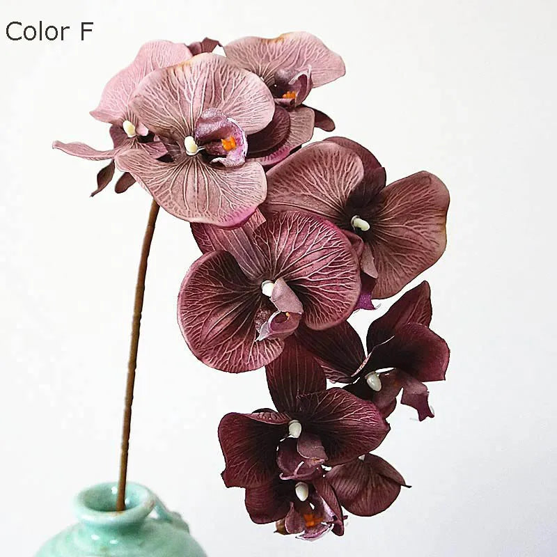 10 têtes d'orchidées artificielles rétro pour décorations élégantes - vue 16 sur 17