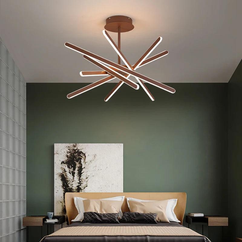 lustre à led design moderne avec télécommande et intensité variable - vue 5 sur 6