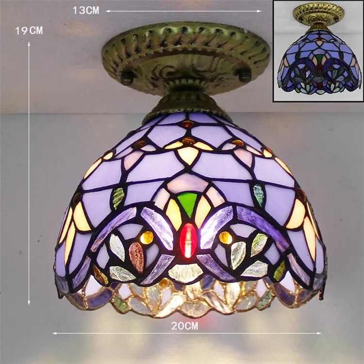 Plafonnier Led en verre créatif moderne avec ampoule 7W E27 - vue 23 sur 30