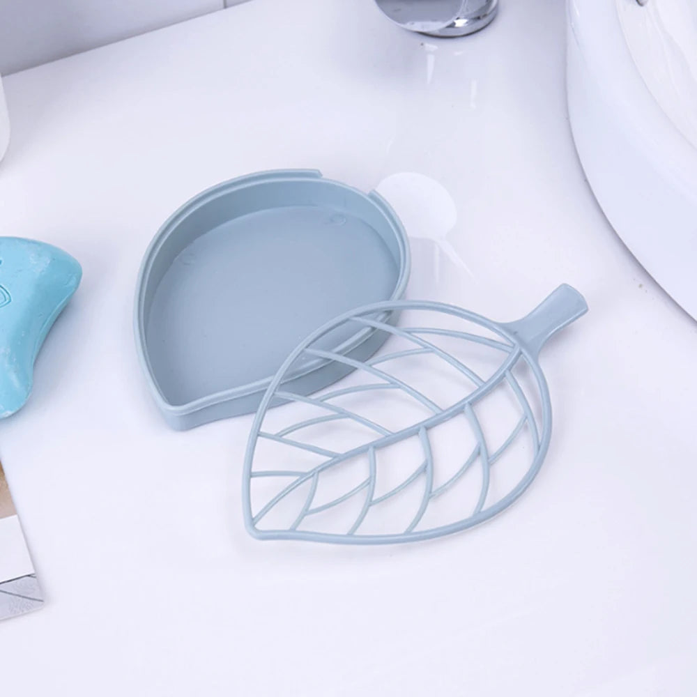 boîte à savon double couche en forme de feuille portable - vue 5 sur 8