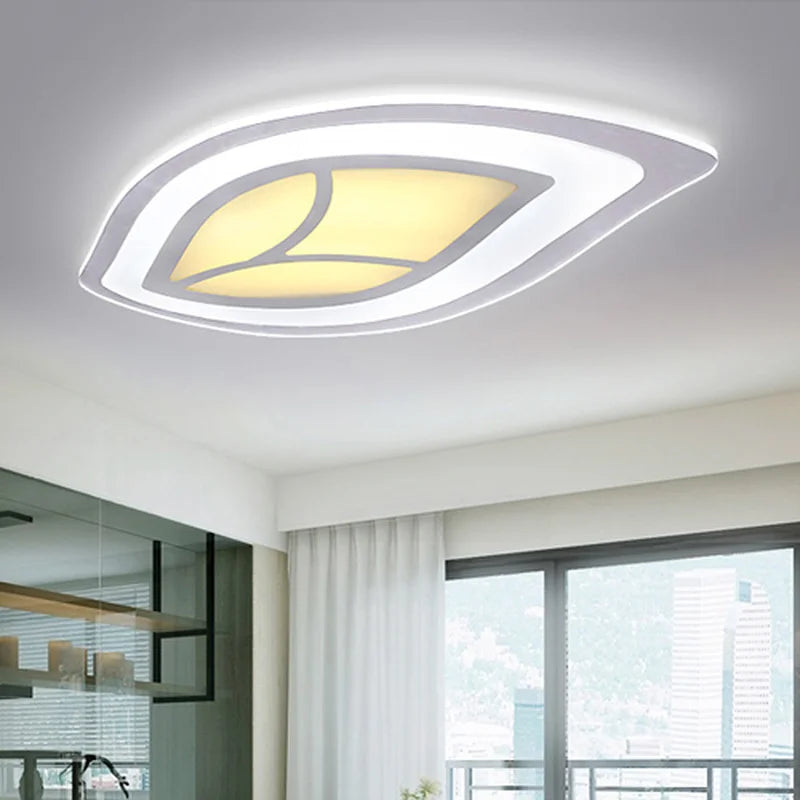 plafonnier led ultra fin design feuilles créatives moderne - vue 4 sur 5
