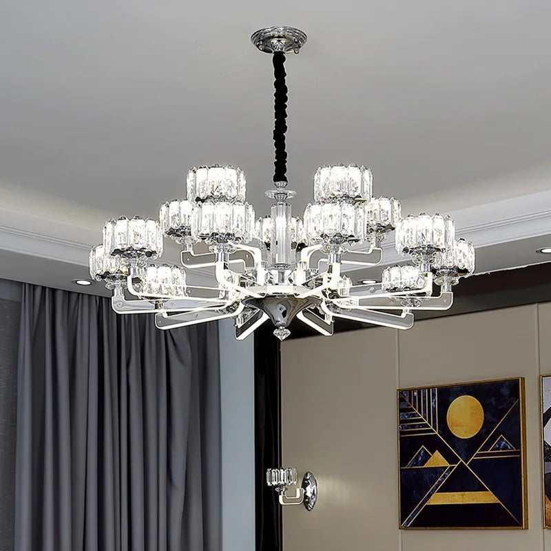 lustre en cristal moderne luxe pour décoration intérieure élégante - vue 4 sur 14