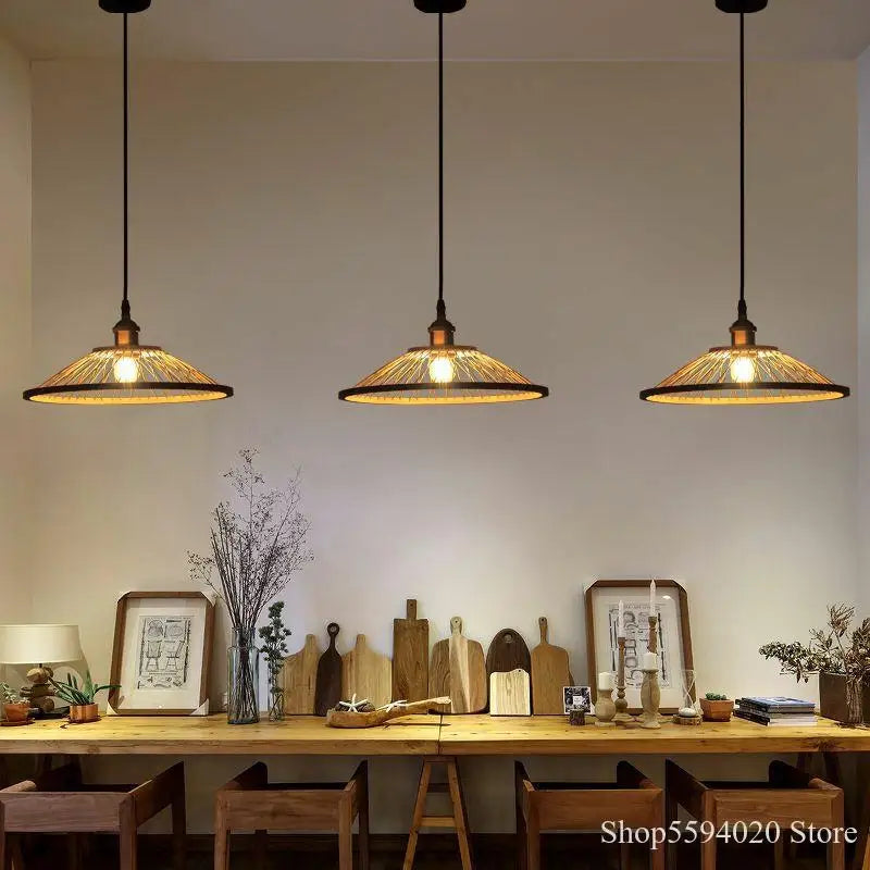 lustre en bambou zen créatif pour restaurant et bar - vue 4 sur 6