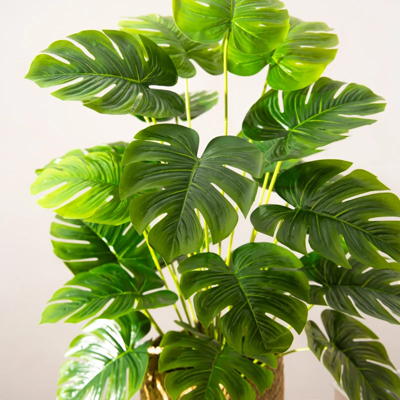 arbre tropical artificiel avec grandes feuilles de monstera décoratif - vue 7 sur 7