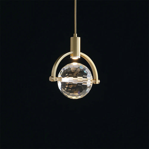 suspension LED en cristal design nordique luxueux - vue 4 sur 8