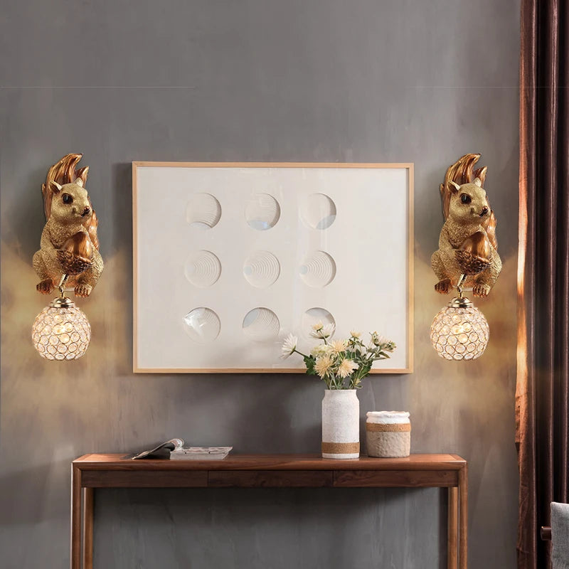 applique murale créative écureuil hibou pour chambre enfant - vue 4 sur 11