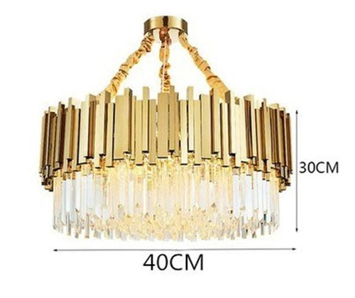 lustre moderne en cristal avec grande suspension à led - vue 16 sur 15