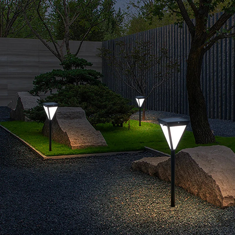 Lampe de pelouse solaire extérieure LED lampe de stigmatisation rougeoyante sans électricité couloir de jardin moderne terrasse ronde lumières de pelouse imperméables - vue 3 sur 7