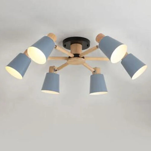 lustre nordique en bois massif simple et moderne - vue 14 sur 18