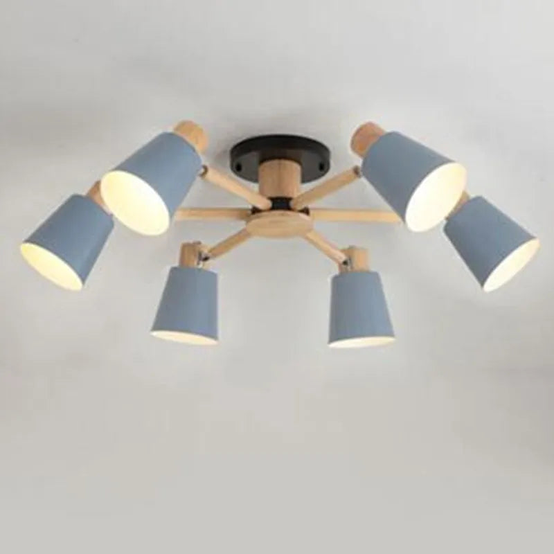 lustre nordique en bois massif simple et moderne - vue 13 sur 18
