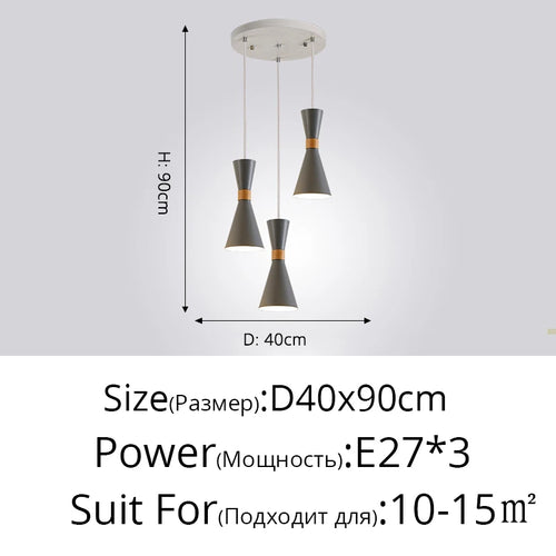 suspension moderne en bois créative macaron - vue 13 sur 17