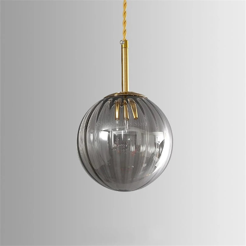 suspension LED en verre design moderne simpliste - vue 3 sur 12