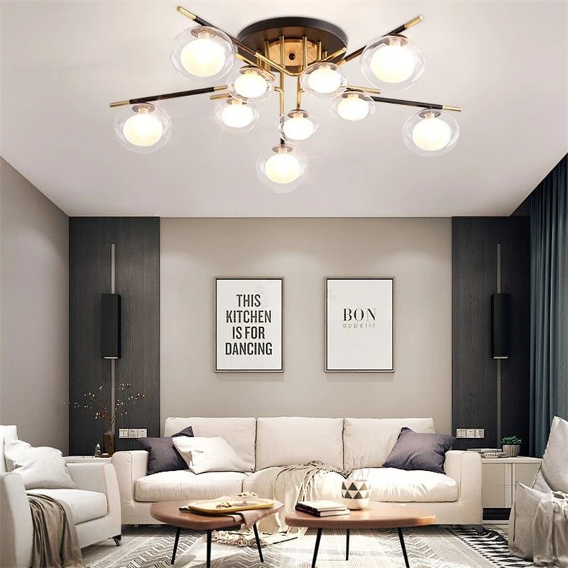 plafonniers nordiques simples luxe décoration maison luminaires suspendus - vue 3 sur 9