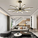 lustre d'art nordique moderne en fer avec éclairage led