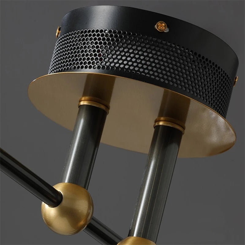 plafonnier led en cuivre avec abat-jour pmma haute transmission - vue 5 sur 8